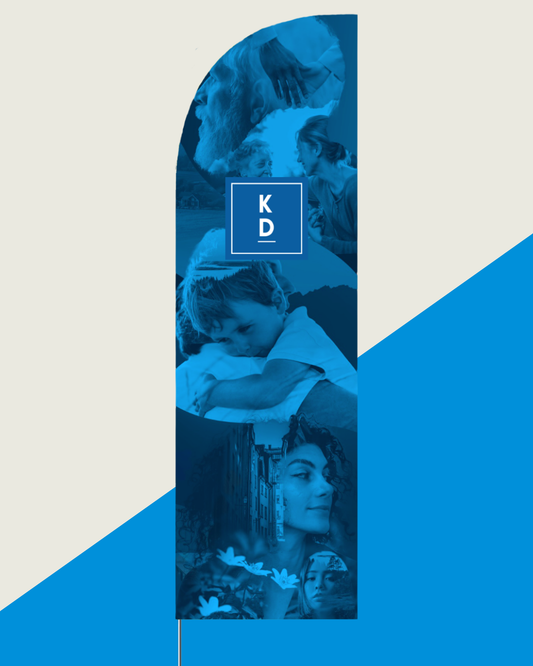 Beachflagga blått manér